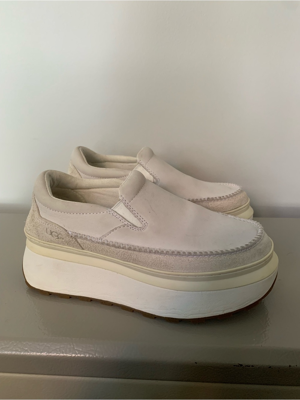 UGG Marin Cream Platform Slip-On Loafer